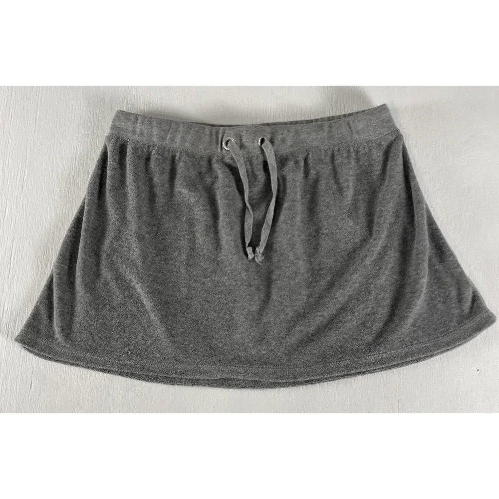Y2K Style Venus Towel Terry Cloth Gray Skirt Women's Size Large Tie‎ Waist